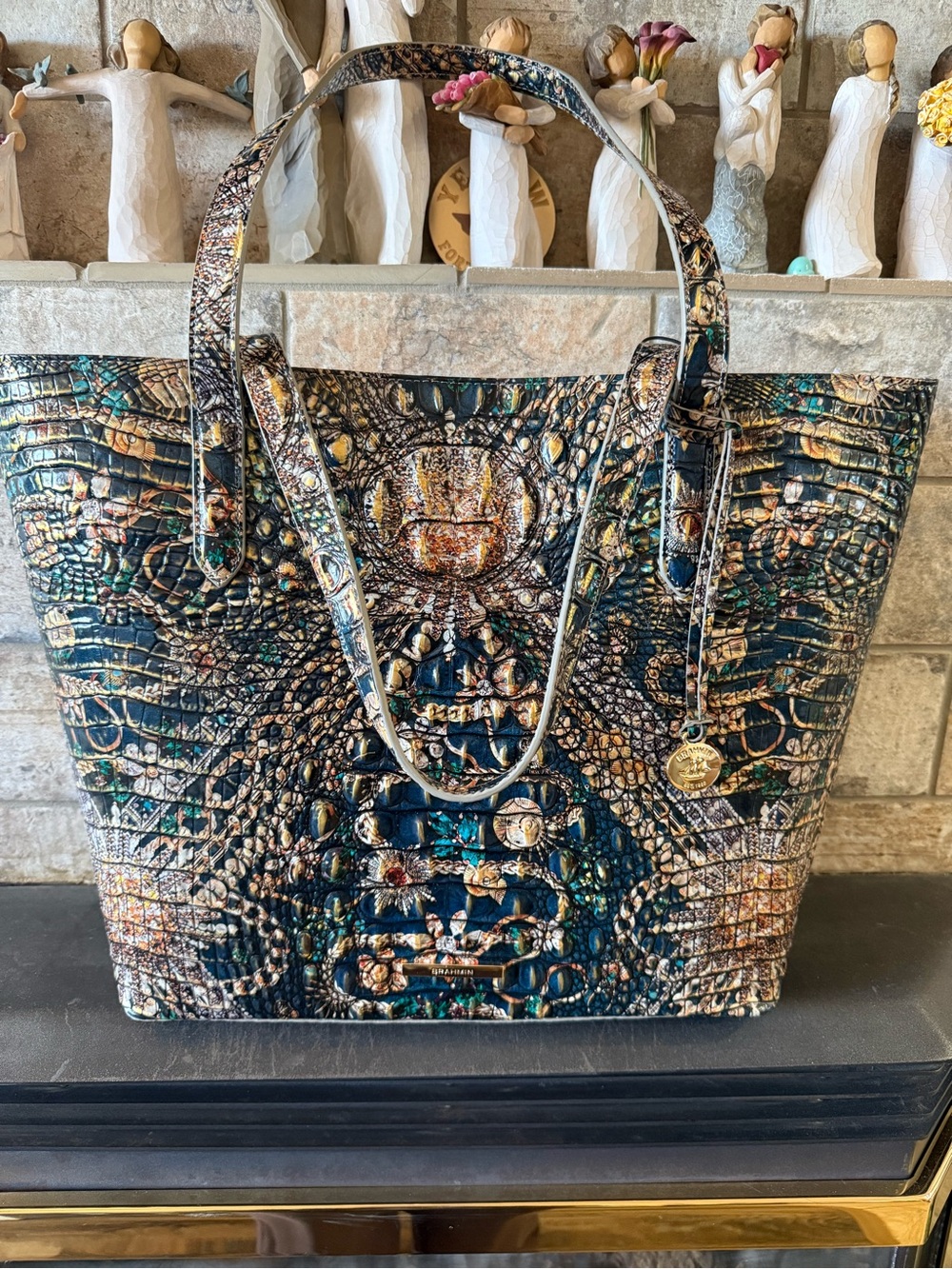 Brahmin Brooke Croc-Embossed Leather Tote Bag